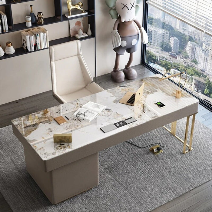 Luxury Write Office Desks Modern Study Slate Simplicity Office Desks Wood Storage Escritorio Ordenador Work Furniture QF50OD