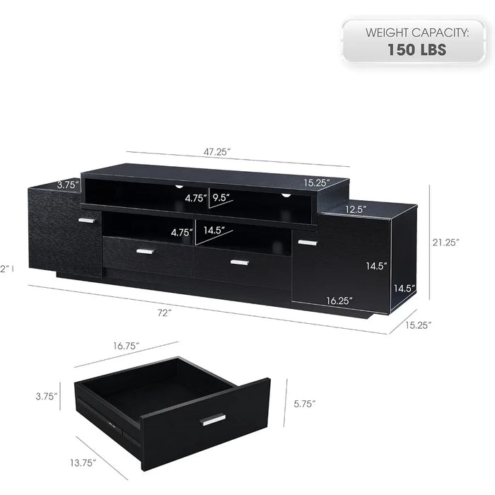 72-inch Storage TV Cabinet With 2 Drawers Home Furniture for Modern Television Tv Stand Living Room Furniture Stands Cradle Wall