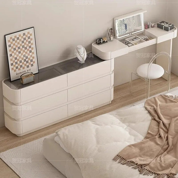 Makeup Organizer Dressing Table Toys White Shelves Vanity Lights Wall Mirror Cabinet Mesa De Maquillaje Bedroom Furniture