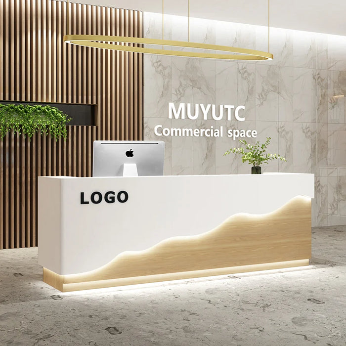 Luxury Club Reception Desks Counter Luxury Cashier Futuristic Reception Desks Standing Mostrador Recepcion Minimalist Furniture