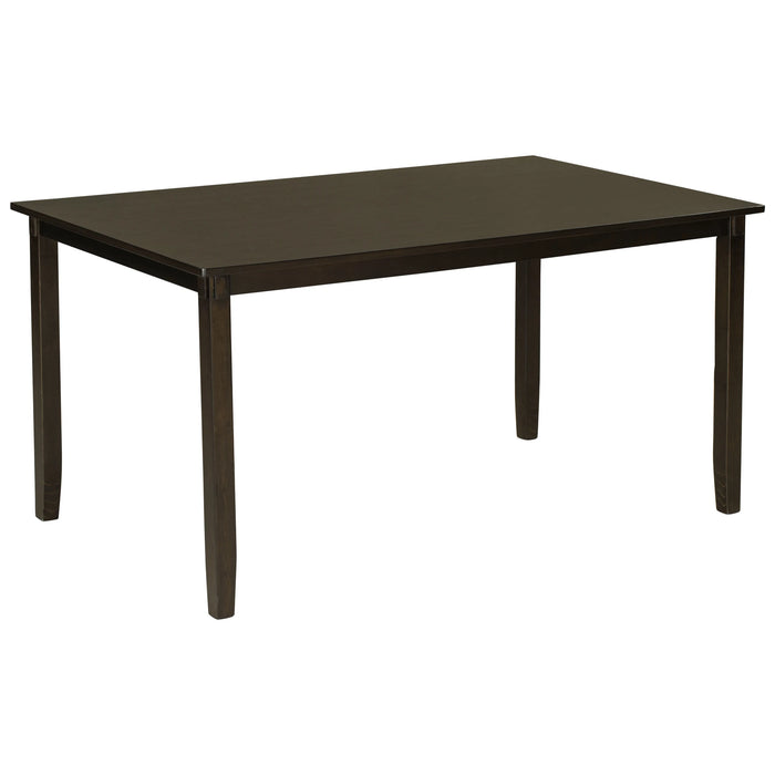 6-Piece Kitchen Dining Table Set Wooden Rectangular Dining Table, 4 Fabric Chairs and Bench Family Furniture