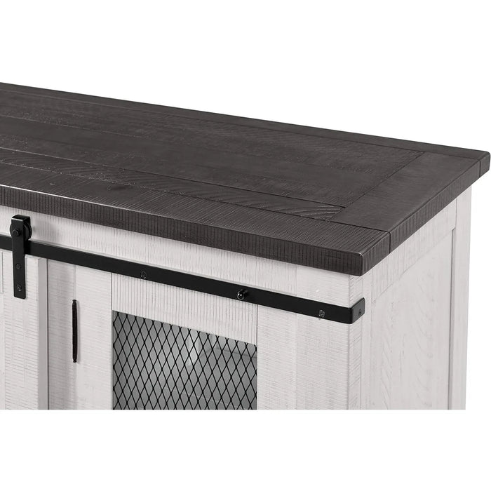 Martin Svensson Home Hampton TV Stand, White Stain with Grey Stain Top