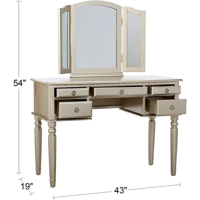 Furniture for Bedroom F4079 St. Croix Collection Vanity Set With Stool Makeup Products Dressing Table Toiletries Home