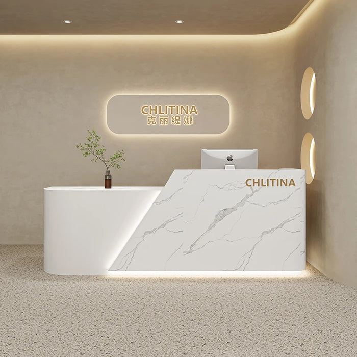 Commercial Club Reception Desks Podium Modern Executive Corner Reception Desks Standing Mostrador Recepcion Luxury Furniture