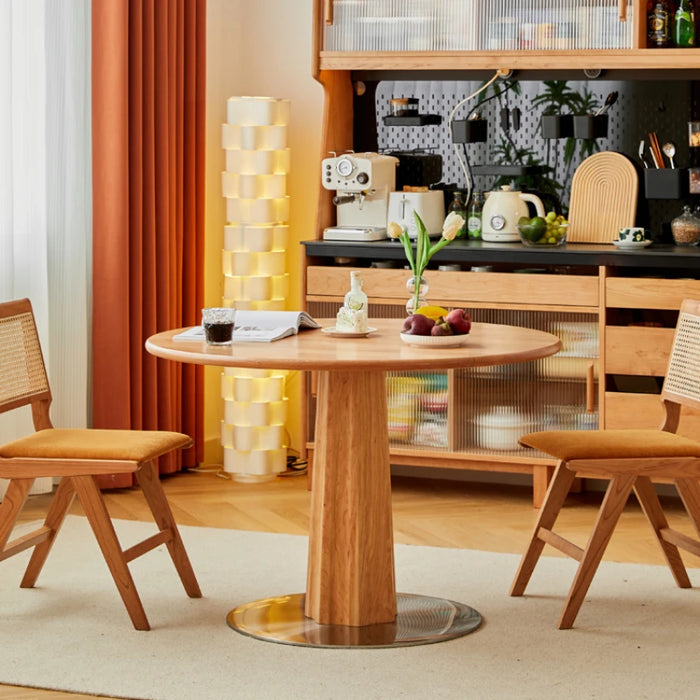 Thickened Rockboard Dining Tables Household Round Wood Nordic Simplicity Dining Tables Mesa Comedor Restaurant Furniture QF50DT