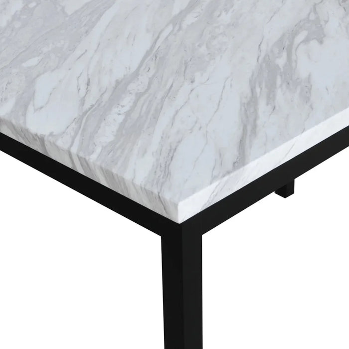 Kitchen Furniture Off White Dinner Table Noyes Metal Dining Table With Laminated Faux Marble Top Livingroom Furniture Sets Set