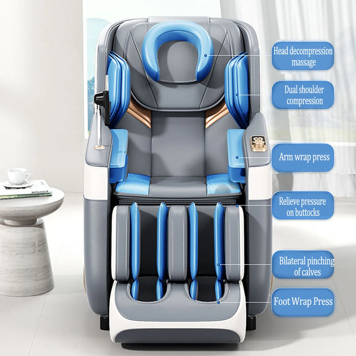 Massage Chair Full Body 8d Zero Gravity Luxury  Leathe  Electric 3D Spa Shiatsu Kneading Full Body Airbag Body Scan Sole  Chair