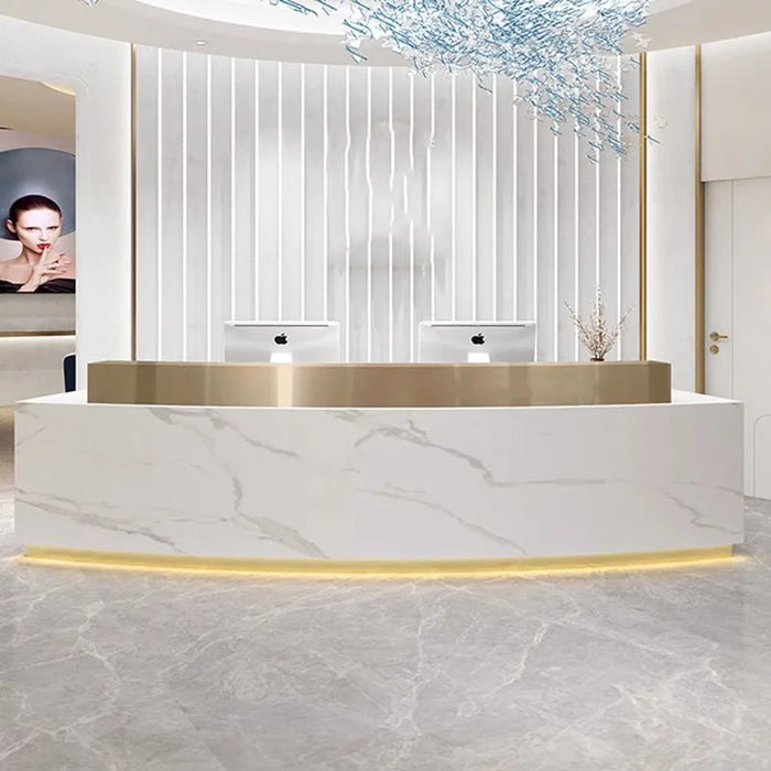 White Lectern Office Desk Salon Reception Pulpit Luxurious Small Receptionist Desk Bar Pulpitos Kassentisch Shop Furniture