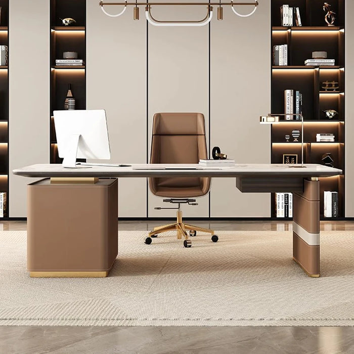 Drawers Modern Workbench Computer Desktop Work Storage Office Desks Executive Console Scrivania Con Cassetti Office Furniture