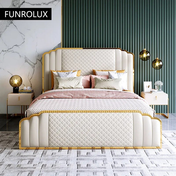 Scandinavian Modern Minimalist Leather Bed 1.5 M 1.8 M Light Luxury Master Bedroom Double Bed Leather Bed
