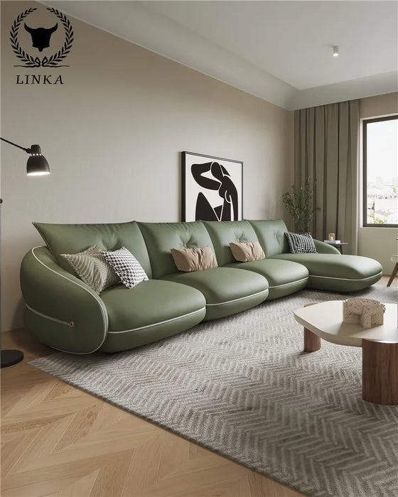 Italian light luxury modern style design sofa living room imperial concubine leather sofa furniture