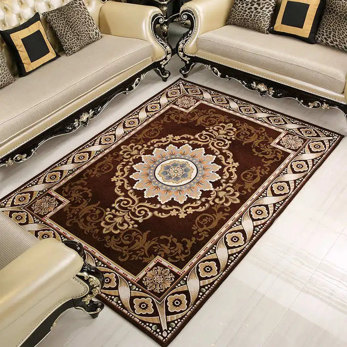 Classic Jacquard Carpet For Living Room Europe Red Carpet Rug Home Bedroom Kids Room Floor Mat Bedside Decor Weave Rug Alfombra