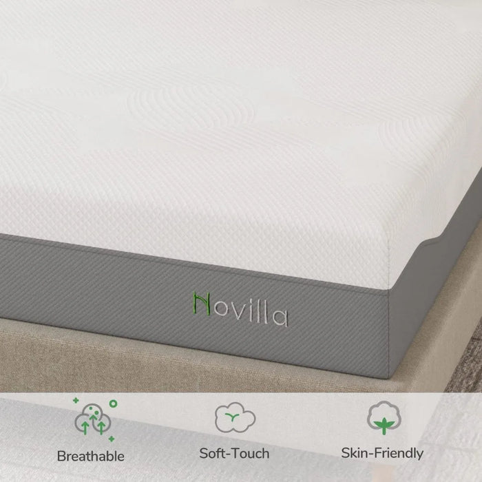 Novilla Queen Size Mattress 12 Inch Cooling Gel Memory Foam Mattress in a Box Foam Mattresses for Cooler Sleep & Pressure Relief