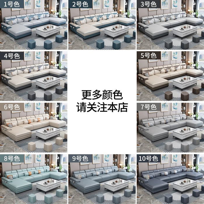 Nordic size cloth sofa modern simple living room corner detachable and washable technology cloth sofa combination set