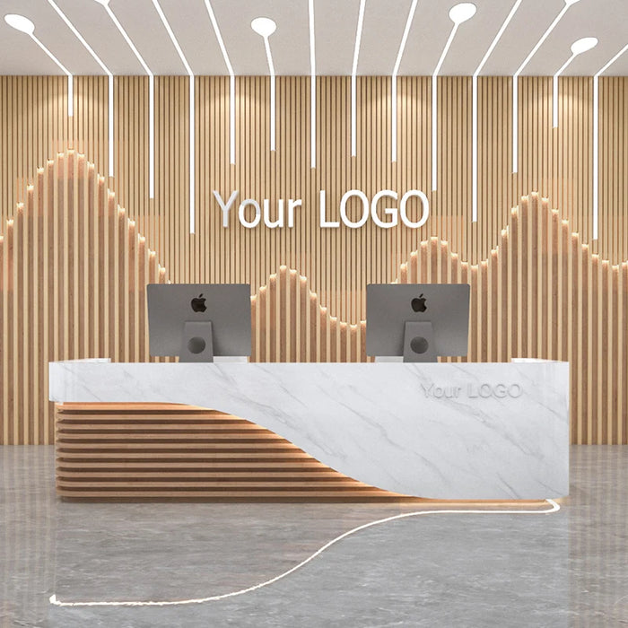 Luxury Simple Office Desk Podium Conference Shop Front Desk Reception Spa Checkout Aesthetic Balcao De Loja Furniture Bar
