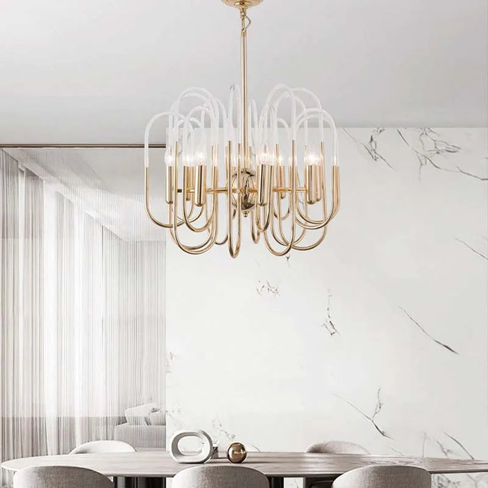 Modern gold pole tube LED pendant lights living room bedroom home lighting fixtures simple lighting decorative pendant lights