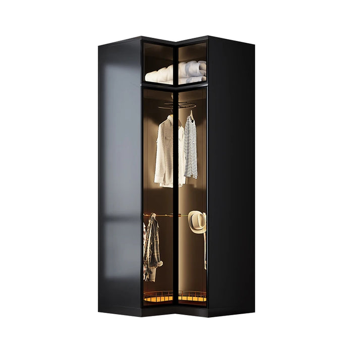 Sliding door corner wardrobe simple home bedroom cloakroom combined glass two door wardrobe corner