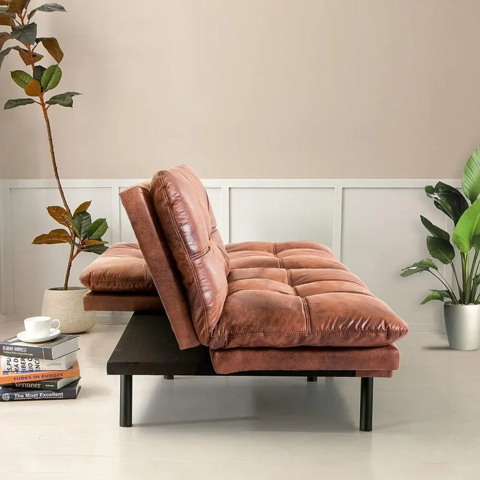 Opoiar Futon Sofa Bed,Lounge Memory Foam Sleeper Couch Room Convertible Studio Apartment,Dorm,Home Office 71×33×31.5IN, Brown