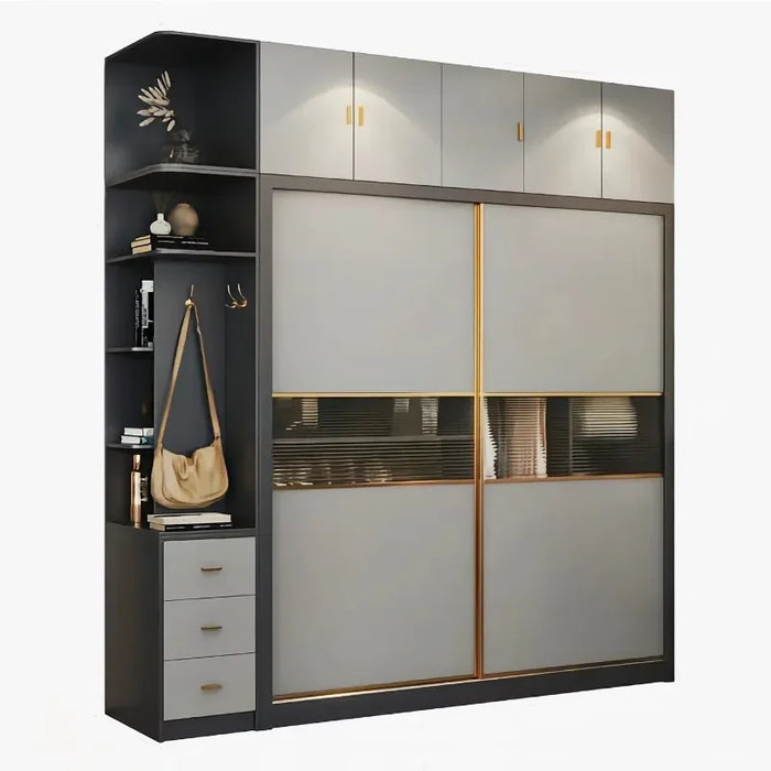 Wooden Entry Wardrobe Storage Clothes Drawers Oganizers Space Saver Wardrobe Simple Modern Divider Quarda Roupas Home Furniture