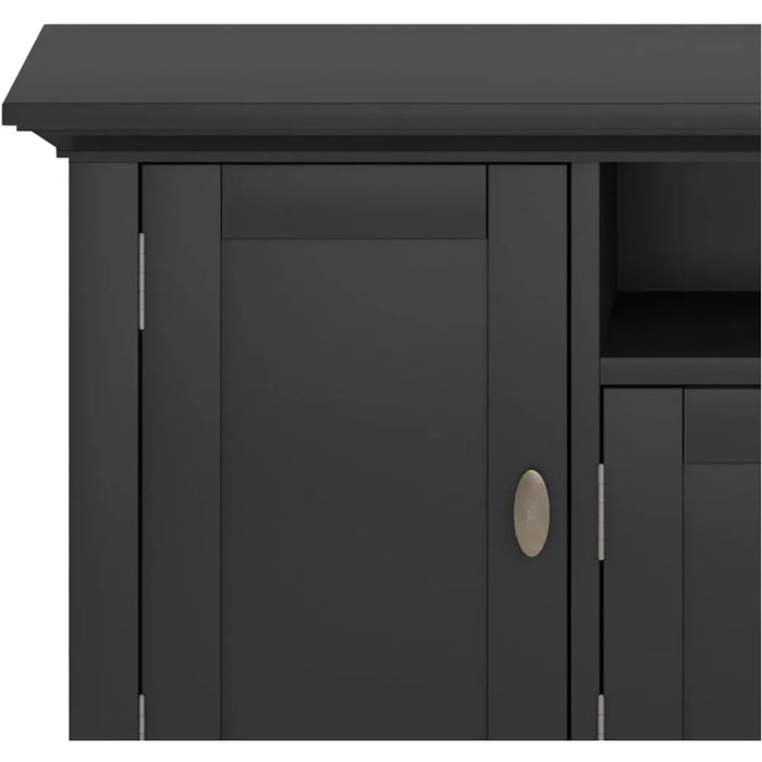 SOLID WOOD 72 Inch Wide Transitional TV Media Stand in Black For TVs Up to 80 Inches Modern Living Room Tv Cabinet Freight free