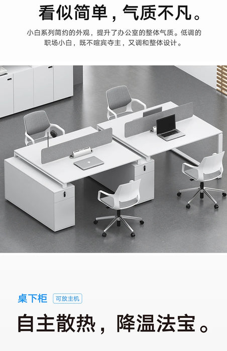 Office desk and chair combination minimalist modern office furniture white 2/4/6 person staff desk office screen workstation