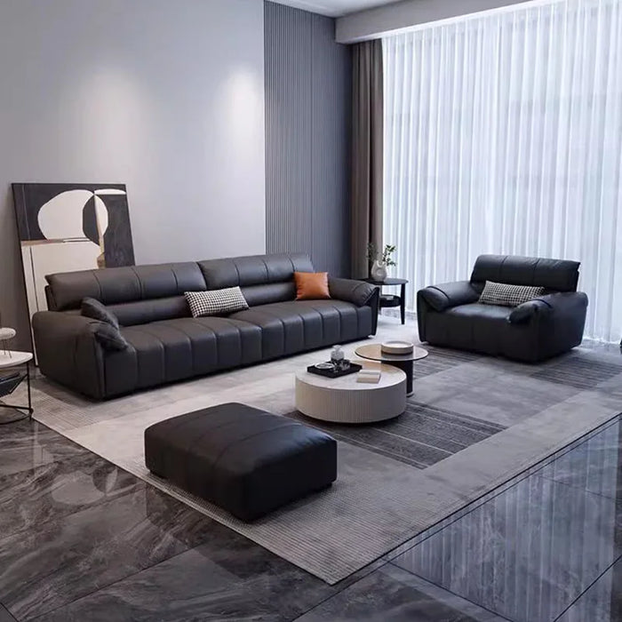 Bed Living Room Sofas Puffs Salon Lazy Leather Luxury Sectional Sofa Modern Corner Divani Da Soggiorno Bedroom Furniture