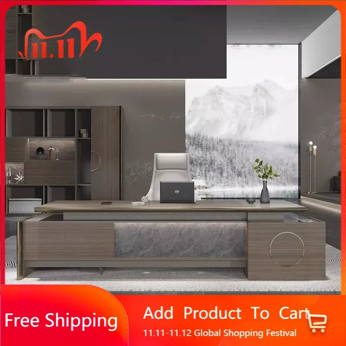 Boss Reception Work Desk Modern Luxury Mesa Executive Corner Computer Table Standing Modern Schreibtisch Office Furniture DWH