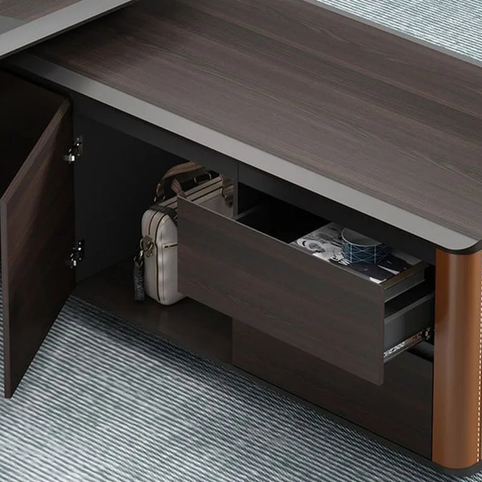 Modern Monitor Office Desk Wooden Reception Writing Storage Executive Drawers Desk Table L Shaped Bureau Meuble Office Supplies