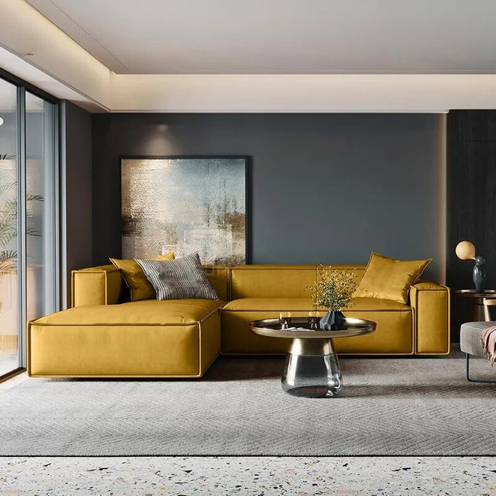 Minimalist Italian Technology Cloth Corner Sofa L Shaped Upholstered Sectional Sofa Couch With Chaise Lounge Home Furniture