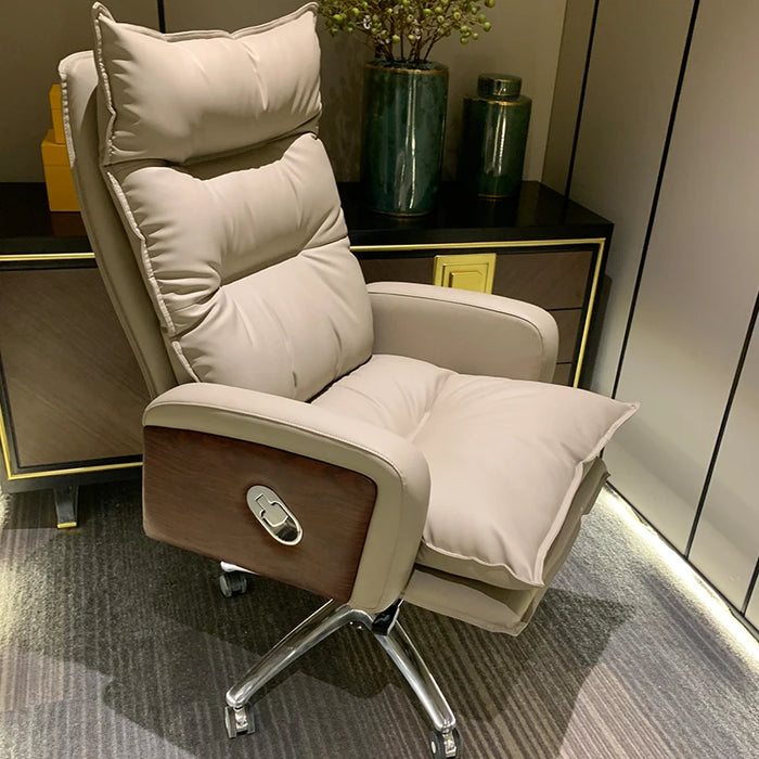 Swivel Ergonomic Chair Recliner Living Room Leather Study Vanity Office Chair Arm Comfy Sillas De Escritorio Office Furniture
