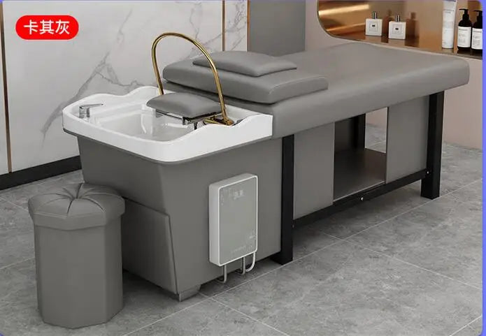 Barber shop hair salon tea bran head treatment shampoo bed beauty hair treatment water circulation Thai soup ear picking bed