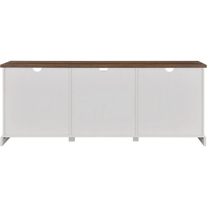 Modern Farmhouse Sliding X Barn Door TV Stand for TVs up to 80 Inches, 70 Inch, Reclaimed Barnwood and Brushed White
