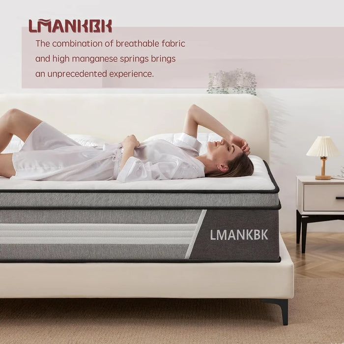King Mattress,12 Inch Innerspring Hybrid Mattress in a Box with Gel Memory Foam,Individually Wrapped Encased Coil Pocket Spring