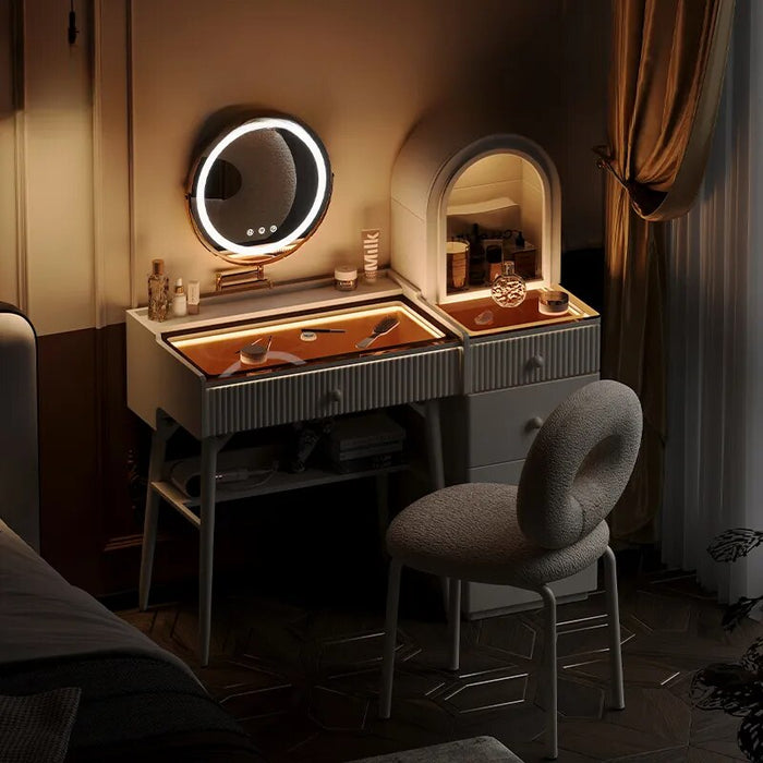 Modern Minimalist Vanity Tables Cream Style Nordic Creative Vanity Tables Luxury Bedroom Tavolo Trucco Home Furniture WZ50VT