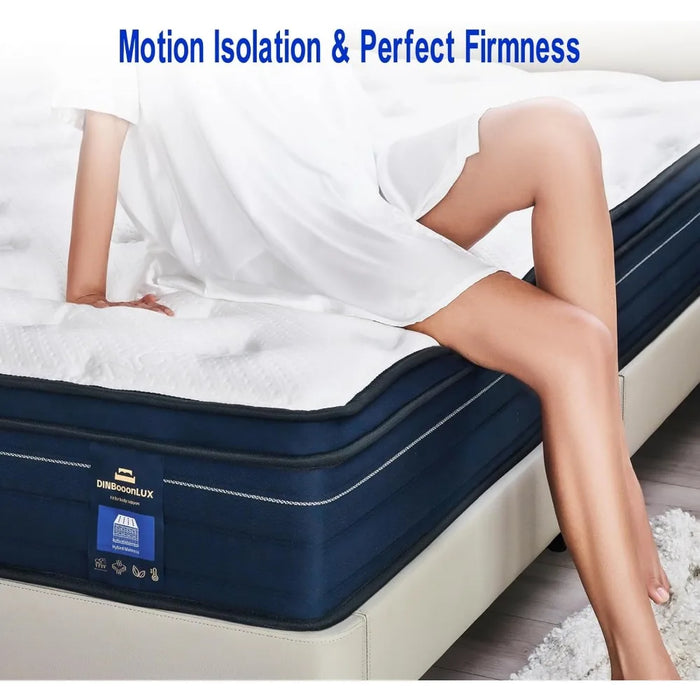 12" Queen Size Memory Foam Hybrid Mattress Box, Sports Isolated Individual Twist Coil Mattress for Back Pain Relief
