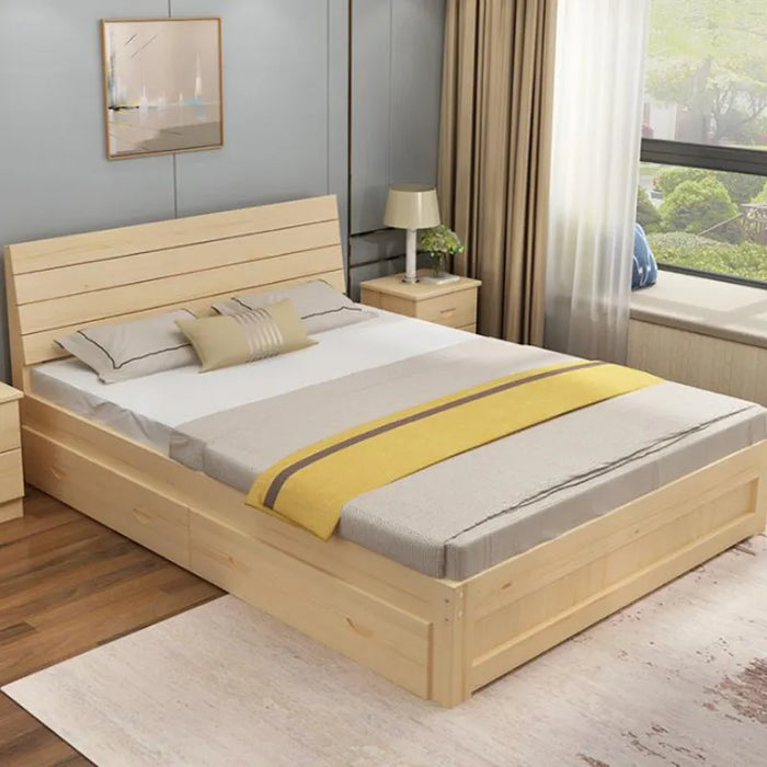 Eco-friendly Solid Wood Bed кровать Bedroom Furniture Kids Adults Wooden Bed Easy Assembly Modern Sleeping 침대 Home Furniture
