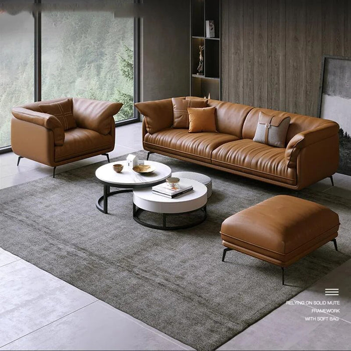Modern Minimalist Living Room Leather Sofa Apartment Furniture Set Combination Wtih Customzied Color Sofa De Canto Furniture