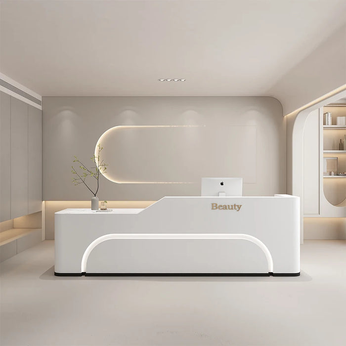 Luxury Drawers Reception Desk Service Console Storage Executive Reception Desk Cashiers Scrivania Reseption Salon Furniture