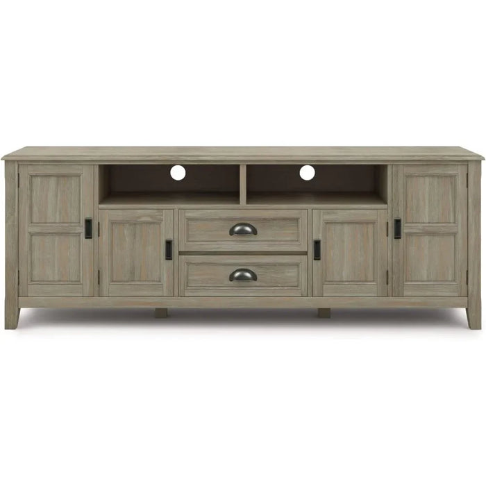 Solid Wood 72" Wide Transitional TV Media Stand Furniture for Modern Television Stands Fits TVs Up to 80 Inches Tv Wall Cabinet