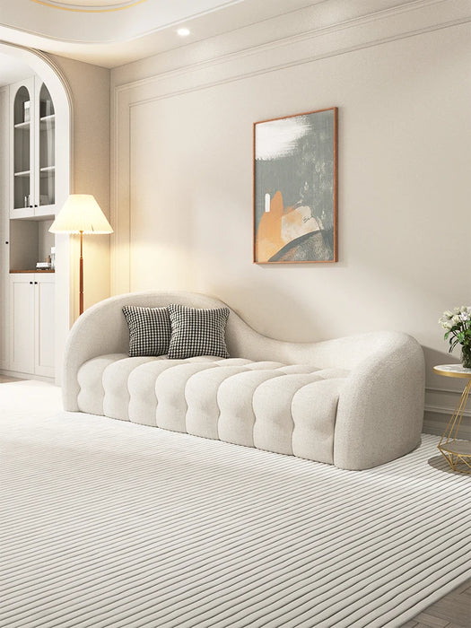 French marshmallow sofa small living room lamb fleece sofa