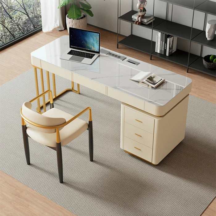 Write Computer Office Desks Calligraphy Design Modern Light Luxury Office Desk Household Slate Escritorios Work Furniture QF50OD