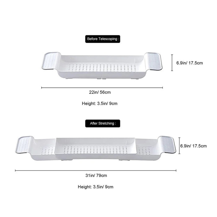 Expandable Bathtub Tray Spa Tub Organizer Rack