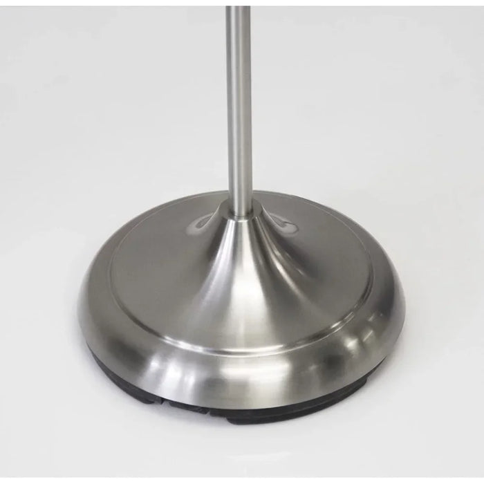 5 Light Floor Lamp, Brushed Steel, White Frosted Plastic Shade Bedroom Reading Deco Dining Room Light