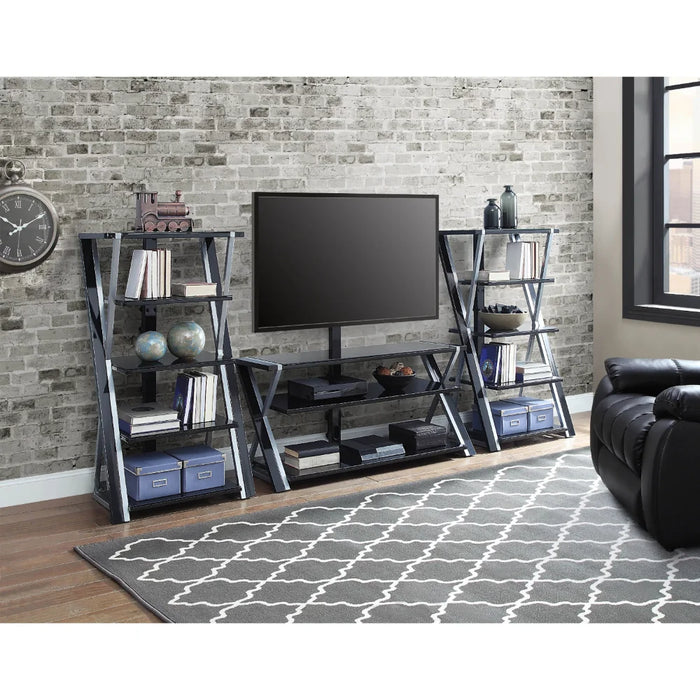 XL-44E Xavier 3-in-1 Television Stand, Durable and Strong，Tempered Glass, Glass, Metal，50.00 X 20.00 X 55.75 Inches
