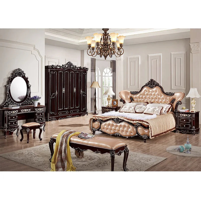 Luxury Classical European style furniture bedroom sets antique royal king home furniture bedroom set