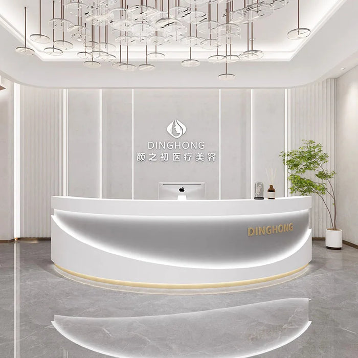 Modern Reception Desk Cashier Table Counter Luxury Acrylic Shop Cash Information Reception Desk Stand Schreibtisch Bar Furniture