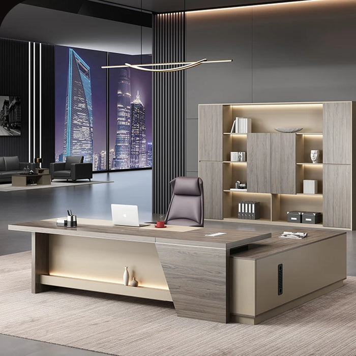 Wooden Office Modern Computer Drawers Writing Storage Executive Console L Shaped Desktops Mesa De Escritorio Desk Supplies