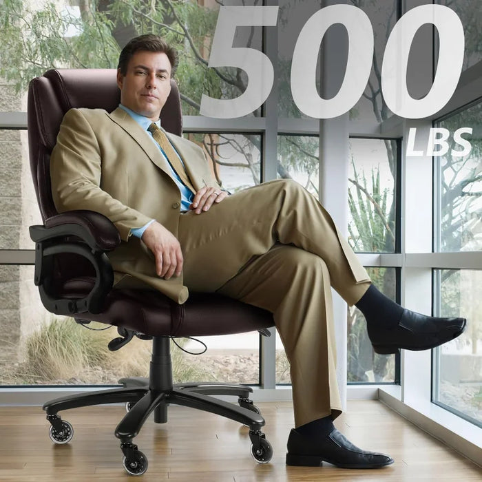 Waleaf Big and Tall Office Chair 500lbs, Adjustable Lumbar Support Executive   with High Back, Ergonomic Heavy Duty O