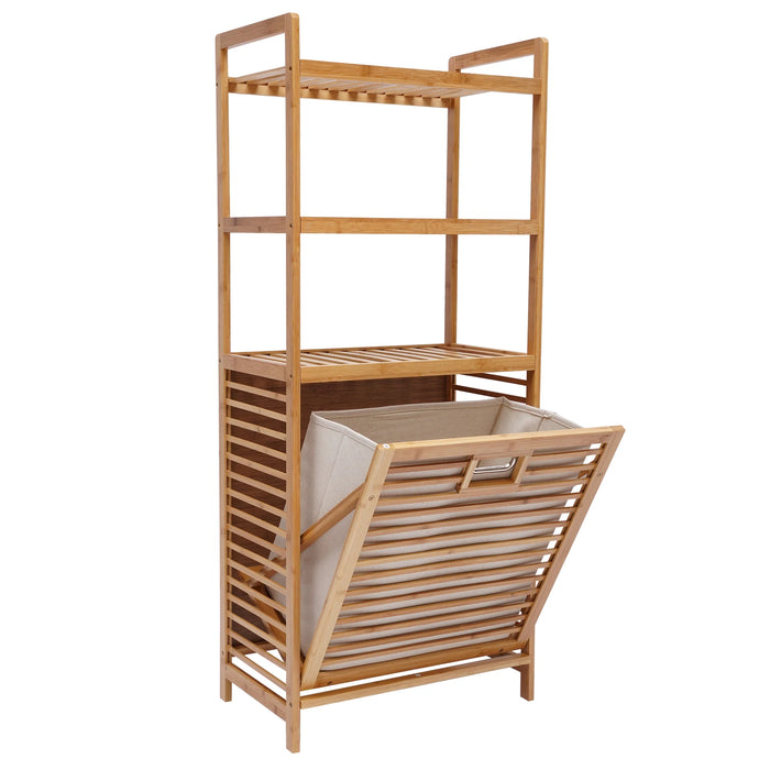 4 Tier Laundry Hamper Basket Laundry Room Shelves Hampers with Removable Baskets Laundry Sorter Bedroom Bathroom Storage Shelf