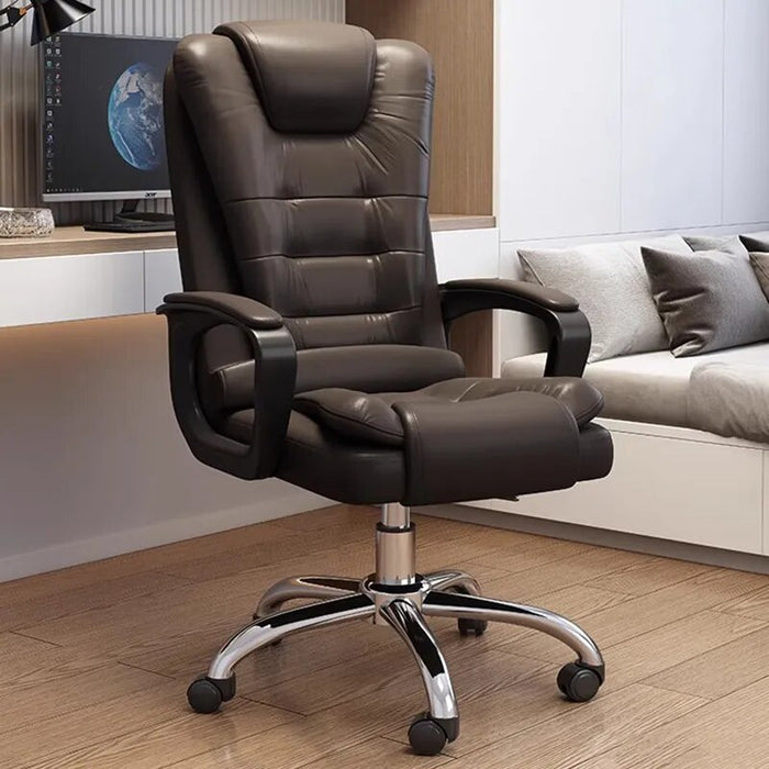 Executive Leather Office Chair Ergonomic Floor Modern Relaxing Design Armchairs Mobile Metal Chaise De Bureau Office Furniture